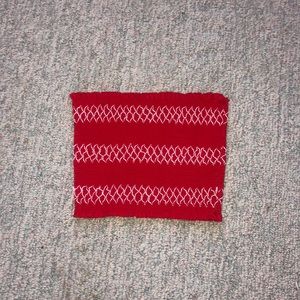 red and white tube top